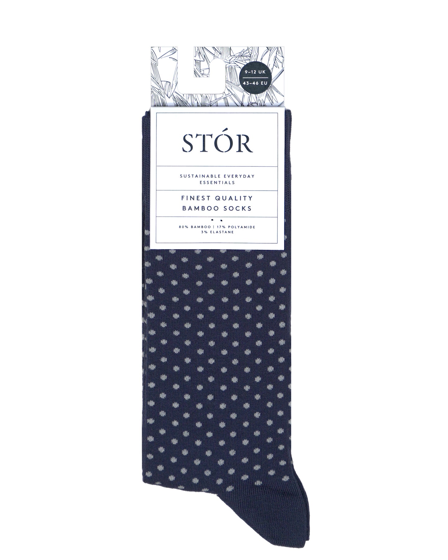 Bamboo Mid Calf - Polka Dots - Navy/Grey