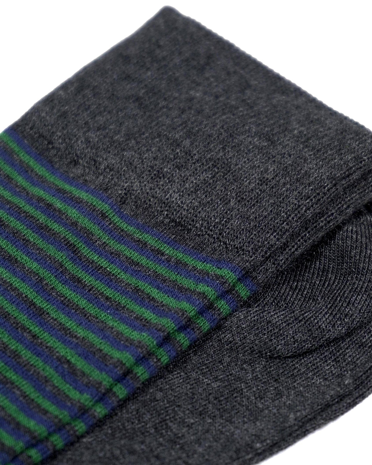 Everyday Bamboo Sock Stripes - Char/Green/Blue