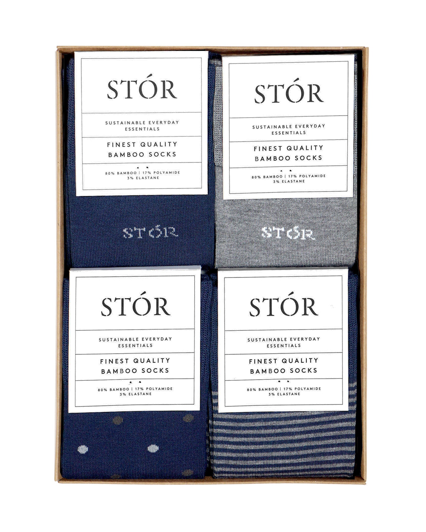 Sock Box Project - Grey/Navy Mixed Theme