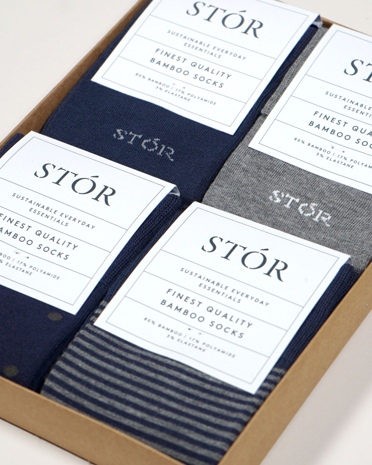 Sock Box Project - Grey/Navy Mixed Theme