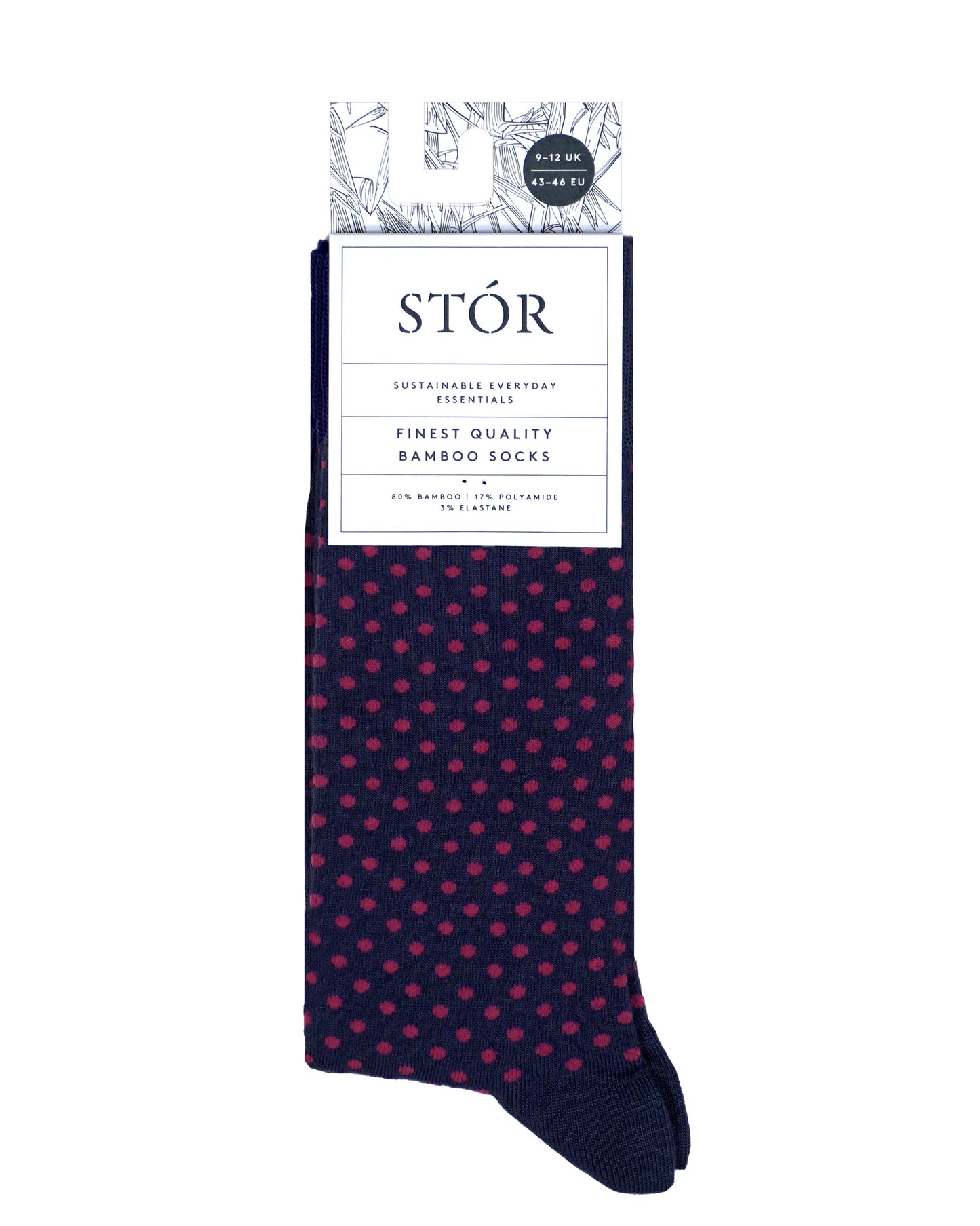 Bamboo Mid Calf - Polka Dots - Pink/Navy