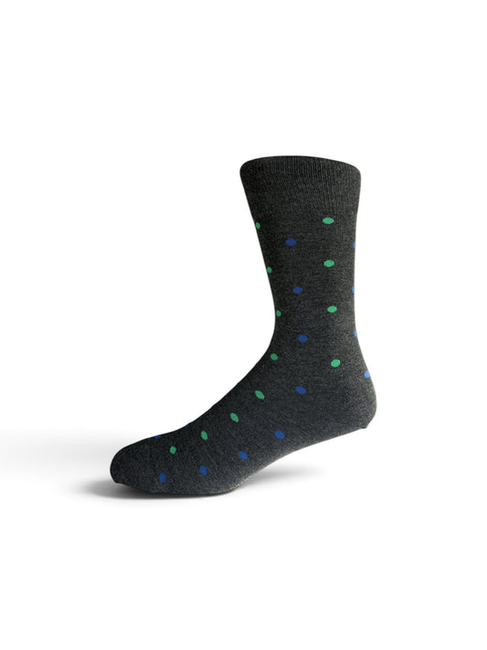 Everyday Bamboo Sock Spots - Char/Green/Blue