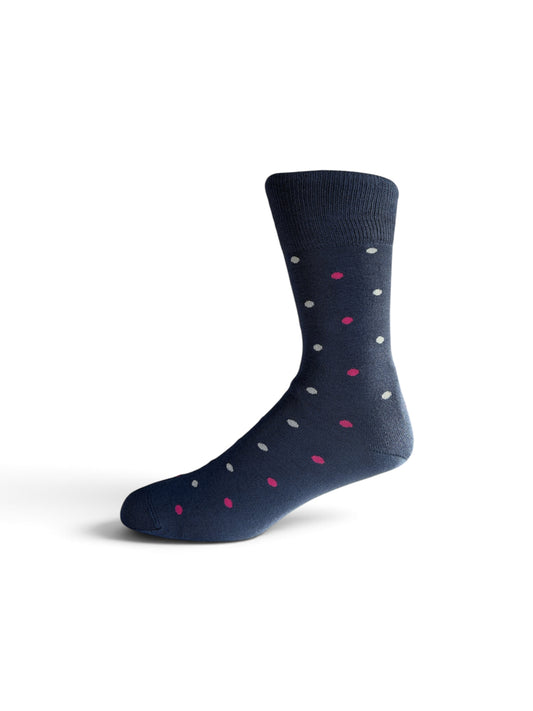 Everyday Bamboo Sock Spots - Indigo/Pink/Grey