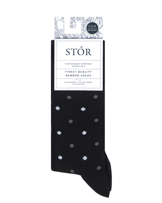 Bamboo Sock Spots - Black/Grey