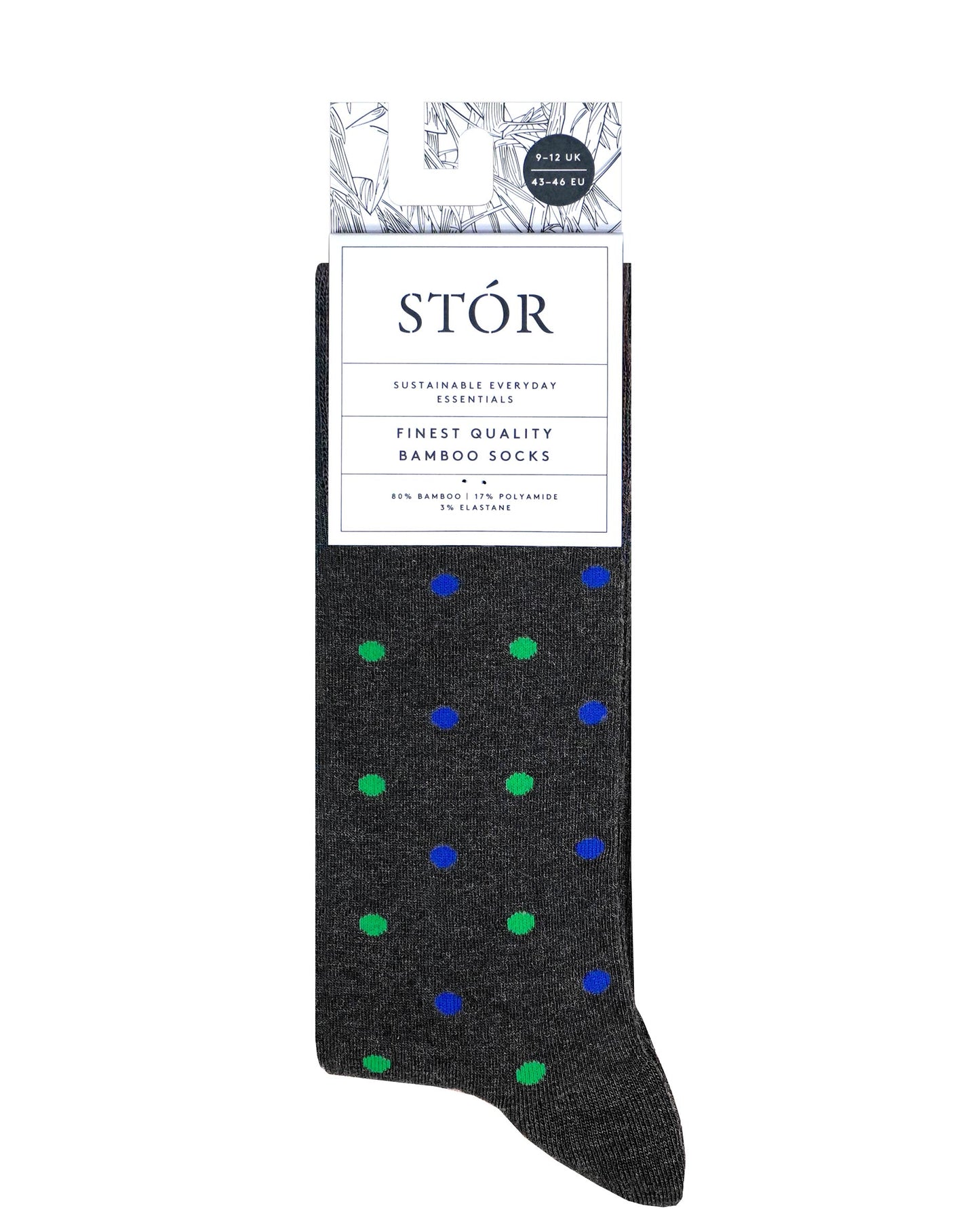 Bamboo Sock Spots - Green/Navy