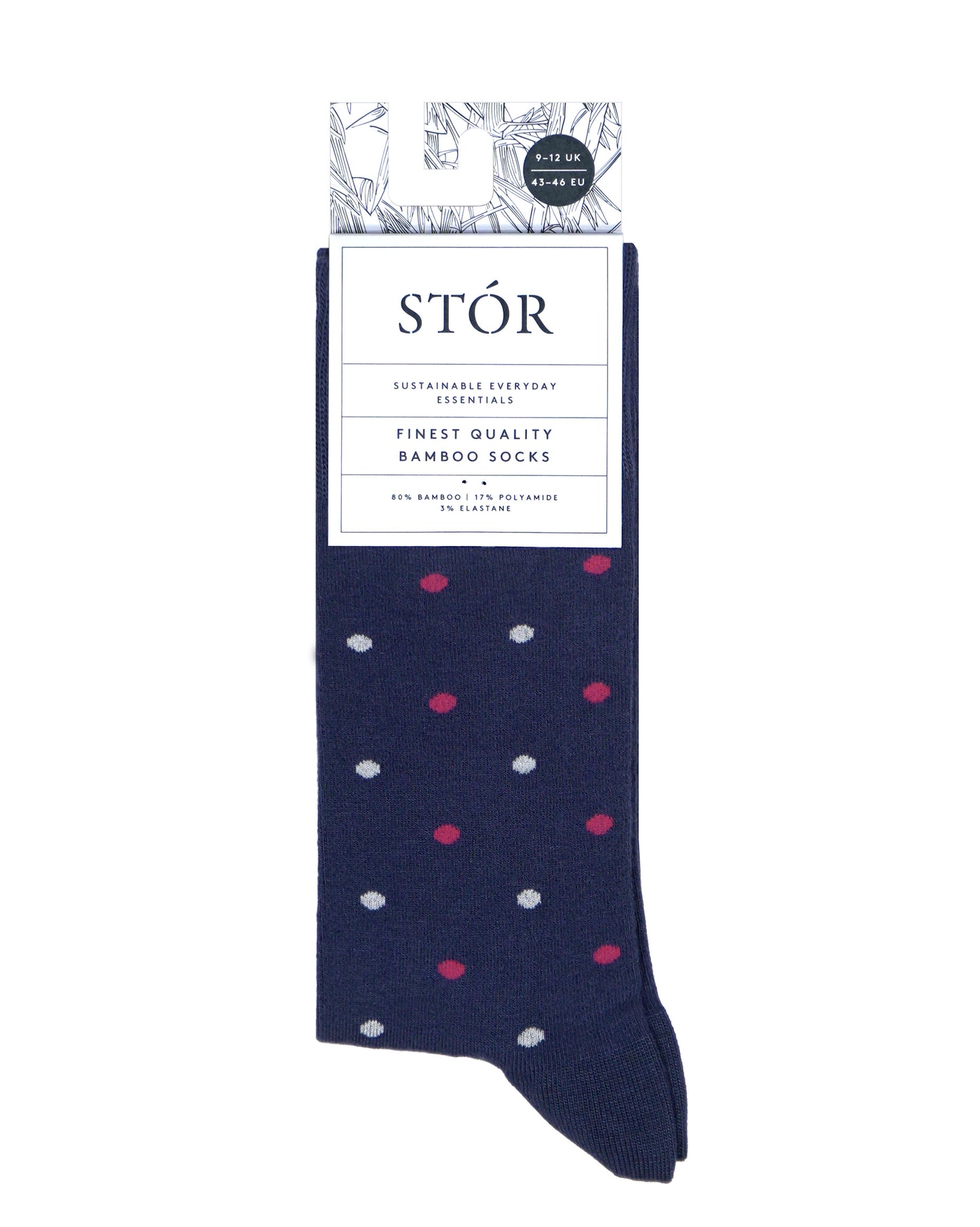 Bamboo Sock Spots - Pink/Navy