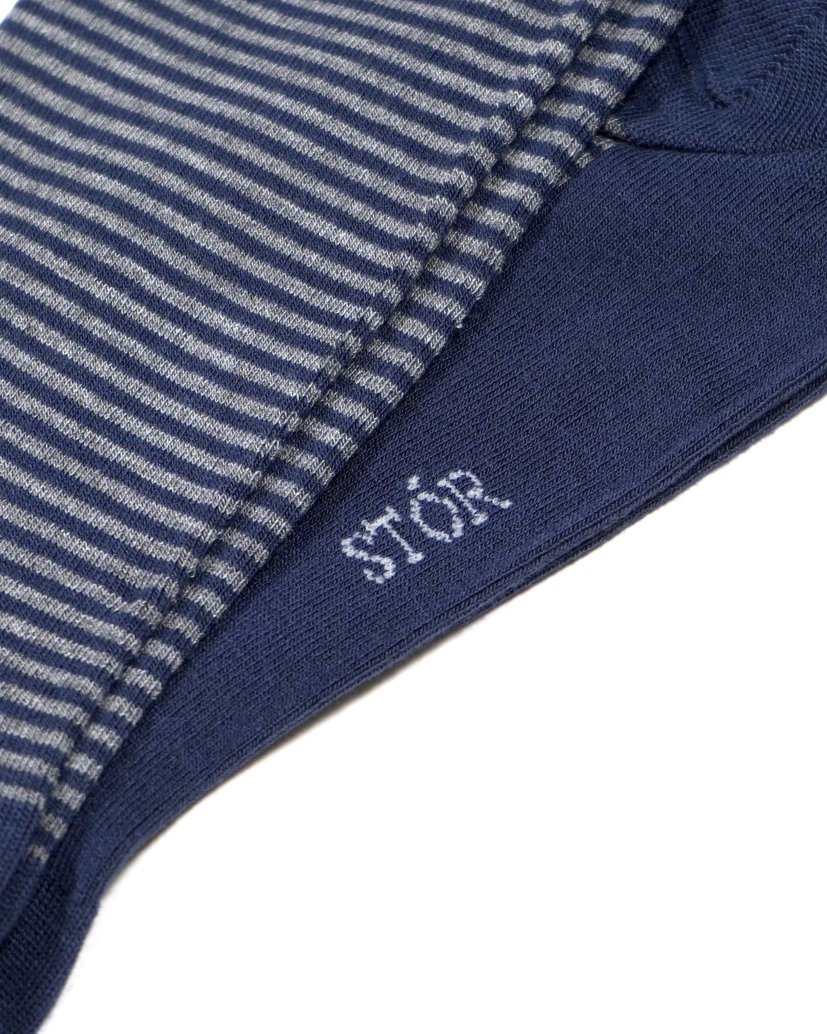 Everyday Bamboo Sock Stripes - Indigo/Grey