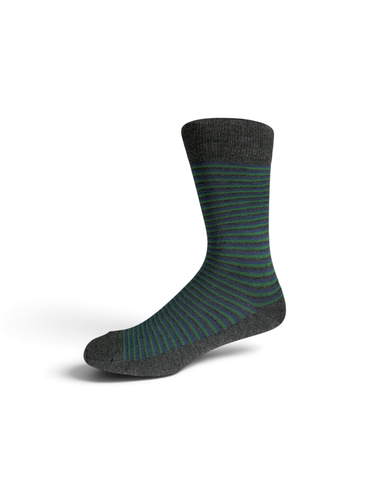 Everyday Bamboo Sock Stripes - Char/Green/Blue